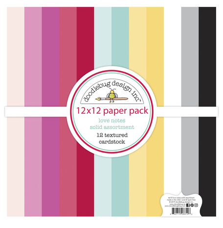 Doodlebug Design Inc. Love Notes 12x12 Inch Textured Cardstock Paper Pack (6610) Doodlebug Design Inc. Love Notes 12x12 Inch Textured Cardstock Paper Pack (6610)