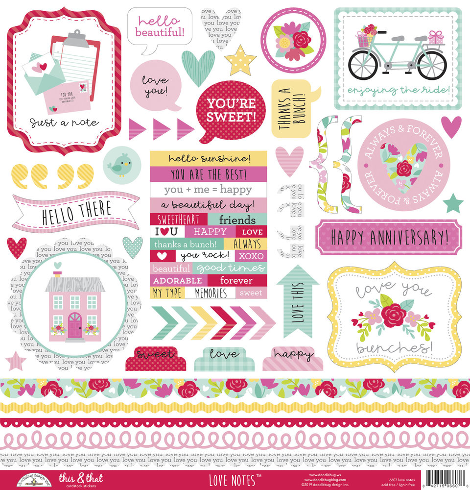 Doodlebug Design Inc. Love Notes This & That Stickers (6607)