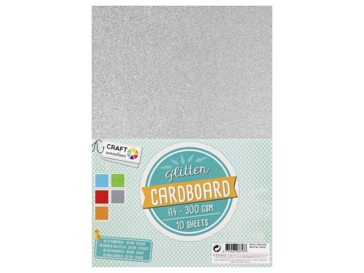 Craft Sensations Glitter Cardboard A4  300 Grams (CR0719/GE) Craft Sensations Glitter Cardboard A4  300 Grams (CR0719/GE)