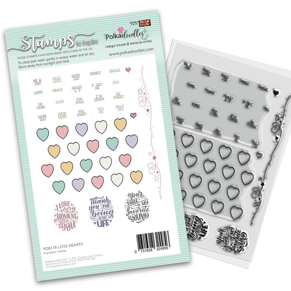 Polkadoodles Love Hearts Clear Stamps (PD8118) Polkadoodles Love Hearts Clear Stamps (PD8118)