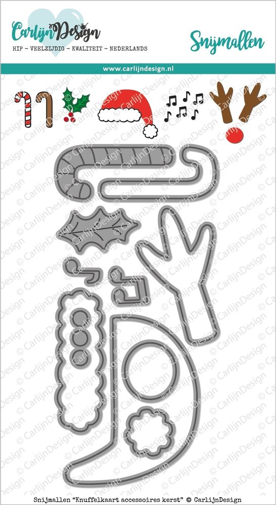 Carlijn Design Snijmal Knuffelkaart Accessoires Kerst (CDSN-0080) Carlijn Design Snijmal Knuffelkaart Accessoires Kerst (CDSN-0080)