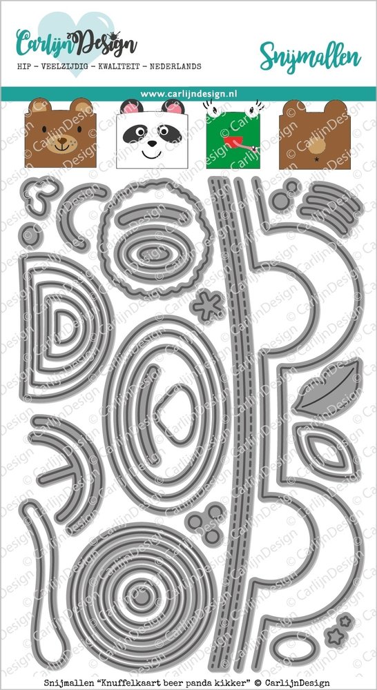 Carlijn Design Snijmal Knuffelkaart Beer Panda Kikker (CDSN-0069) Carlijn Design Snijmal Knuffelkaart Beer Panda Kikker (CDSN-0069)