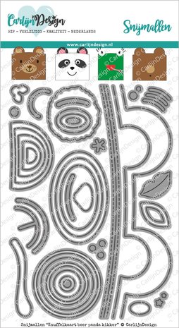 Carlijn Design Snijmal Knuffelkaart Beer Panda Kikker (CDSN-0069) Carlijn Design Snijmal Knuffelkaart Beer Panda Kikker (CDSN-0069)