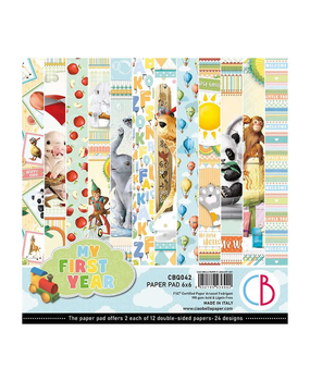 Ciao Bella Papercrafting My First Year 6x6 Inch Paper Pad (CBQ042) Ciao Bella Papercrafting My First Year 6x6 Inch Paper Pad (CBQ042)