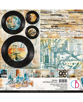 Ciao Bella Papercrafting Blue Note 12x12 Inch Patterns Pad (CBT042) Ciao Bella Papercrafting Blue Note 12x12 Inch Patterns Pad (CBT042)