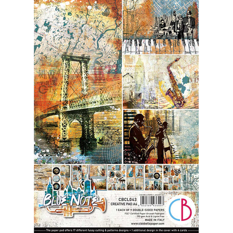 Ciao Bella Papercrafting Blue Note A4 Creative Pad (CBCL042) Ciao Bella Papercrafting Blue Note A4 Creative Pad (CBCL042)