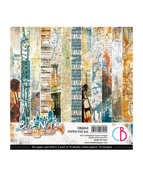 Ciao Bella Papercrafting Blue Note 6x6 Inch Paper Pad (CBQ043) Ciao Bella Papercrafting Blue Note 6x6 Inch Paper Pad (CBQ043)