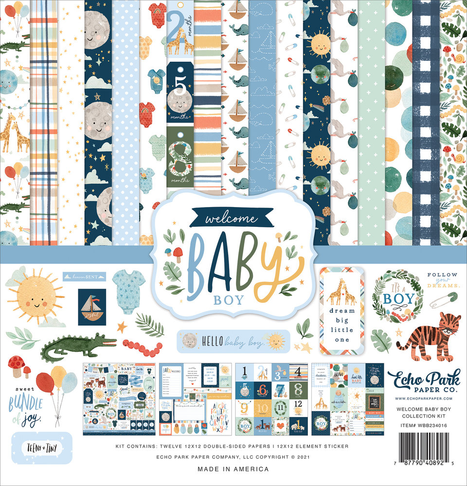 Echo Park Welcome Baby Boy 12x12 Inch Collection Kit (WBB234016) Echo Park Welcome Baby Boy 12x12 Inch Collection Kit (WBB234016)