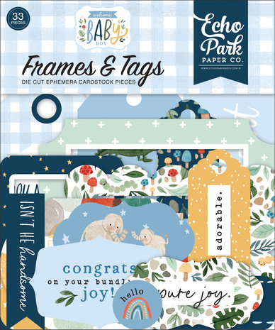 Echo Park Welcome Baby Boy Ephemera Frames & Tags (WBB234025) Echo Park Welcome Baby Boy Ephemera Frames & Tags (WBB234025)