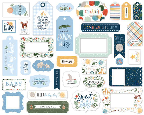 Echo Park Welcome Baby Boy Ephemera Frames & Tags (WBB234025) Echo Park Welcome Baby Boy Ephemera Frames & Tags (WBB234025)