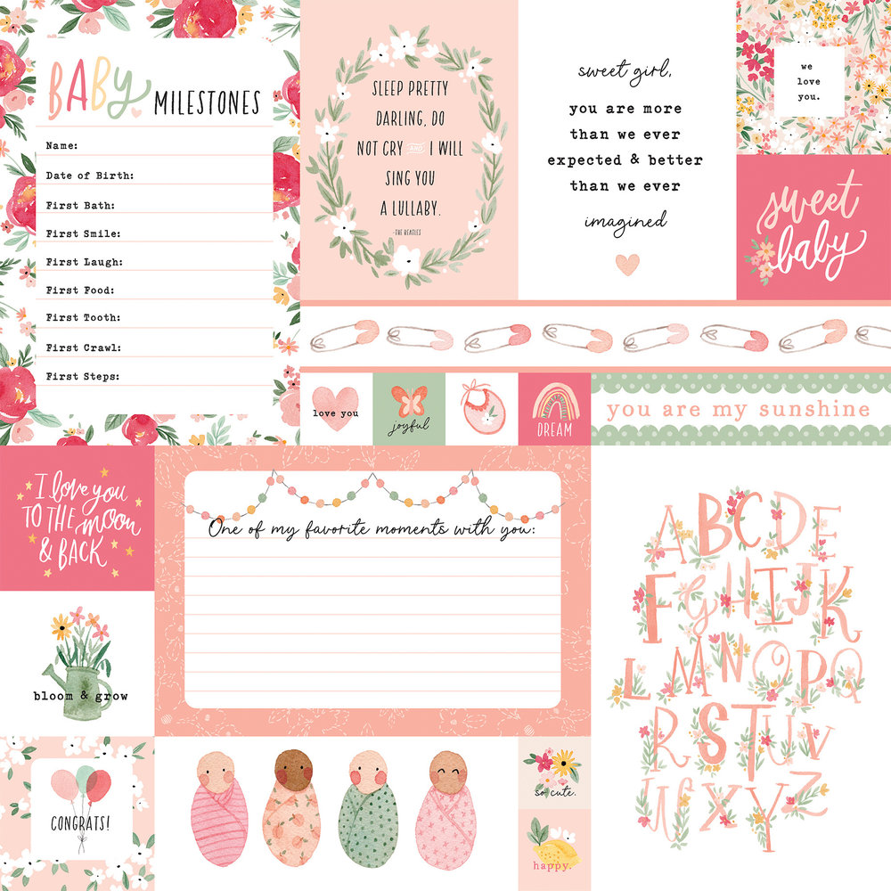 Echo Park Welcome Baby Girl 12x12 Inch Collection Kit (WBG233016)