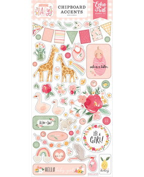 Echo Park Welcome Baby Girl 6x13 Inch Chipboard Accents (WBG233021)