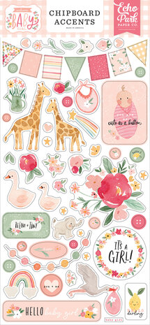 Echo Park Welcome Baby Girl 6x13 Inch Chipboard Accents (WBG233021)
