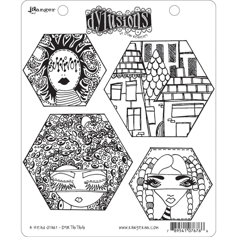 Ranger Dylusions A Head Start Cling Stamps (DYR 76766) Ranger Dylusions A Head Start Cling Stamps (DYR 76766)