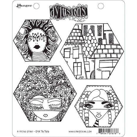 Ranger Dylusions A Head Start Cling Stamps (DYR 76766) Ranger Dylusions A Head Start Cling Stamps (DYR 76766)
