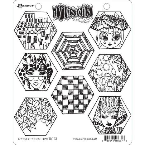 Ranger Dylusions A Heck Of Hexies Cling Stamps (DYR 76773)