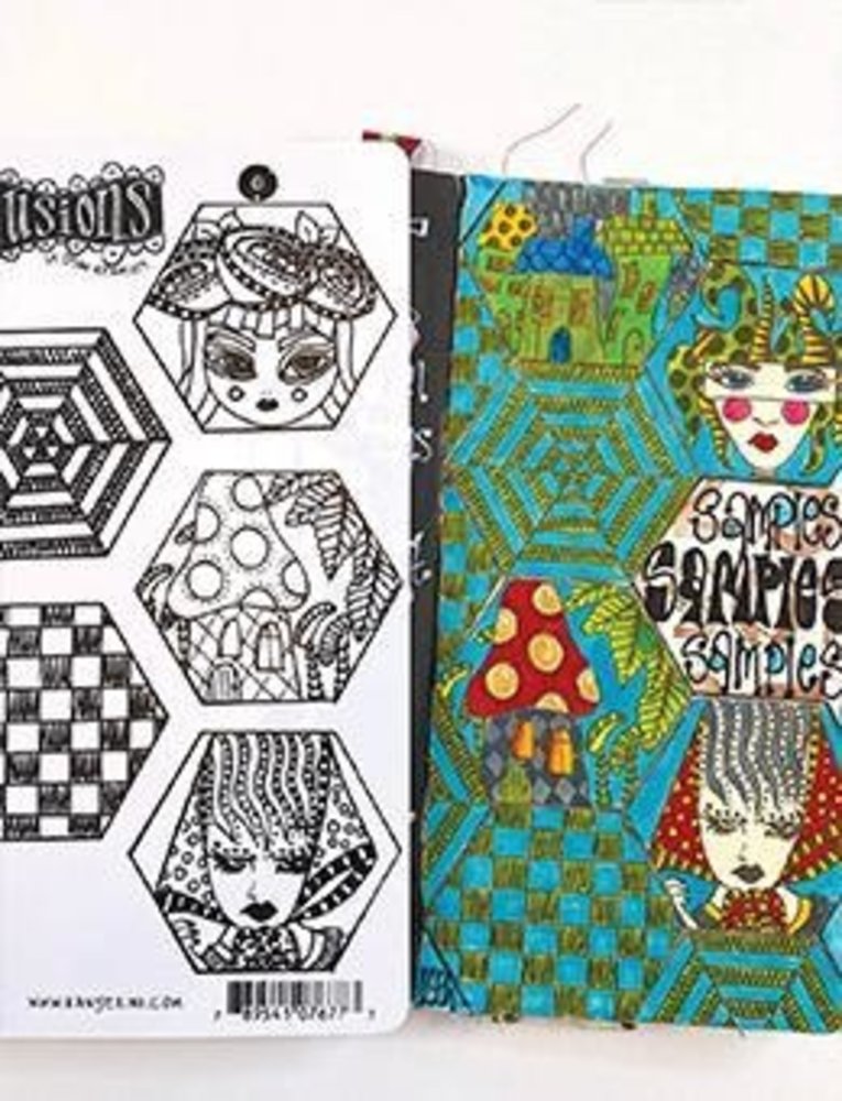 Ranger Dylusions A Heck Of Hexies Cling Stamps (DYR 76773)