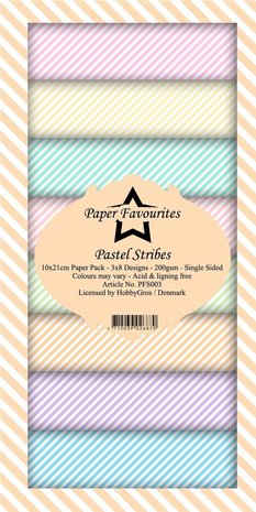 Paper Favourites Pastel Stribes Slimline Paper Pack (PFS003)