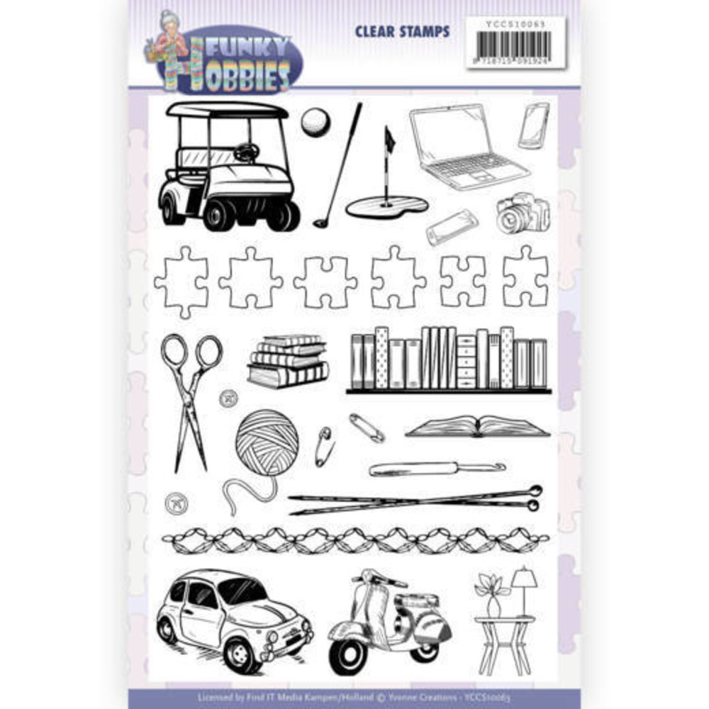 Yvonne Creations Funky Hobbies Clear Stamp Set (YCCS10063) Yvonne Creations Funky Hobbies Clear Stamp Set (YCCS10063)