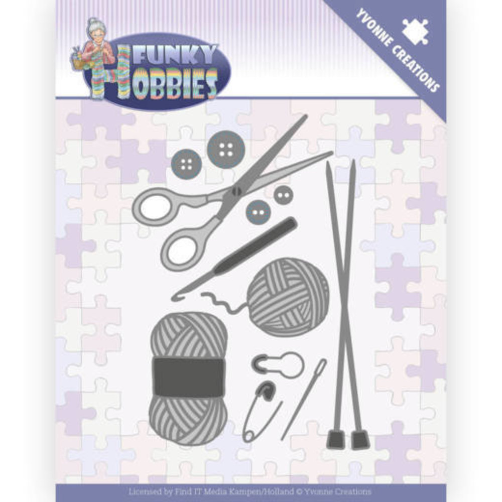 Yvonne Creations Funky Hobbies Knitting Die (YCD10230) Yvonne Creations Funky Hobbies Knitting Die (YCD10230)