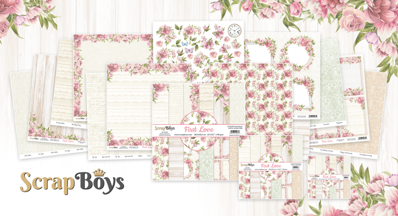 ScrapBoys First Love 12x12 Inch Paper Set (FILO-08)