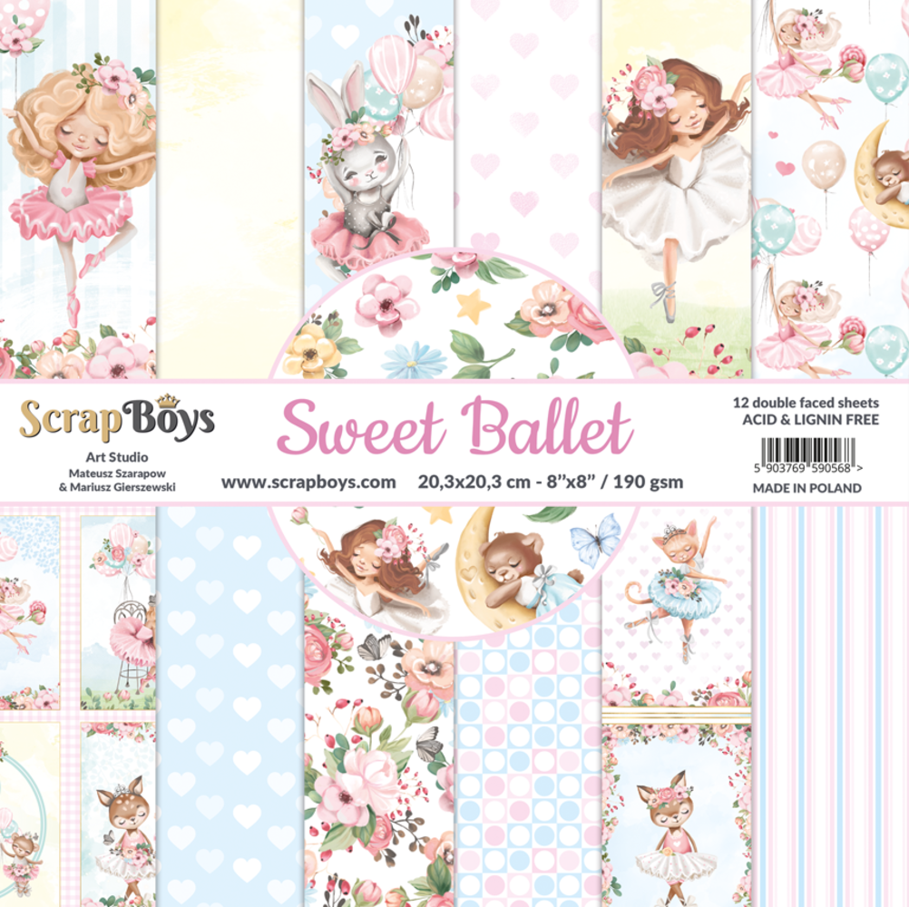 ScrapBoys Sweet Ballet 8x8 Inch Paper Pad (SWBA-10)