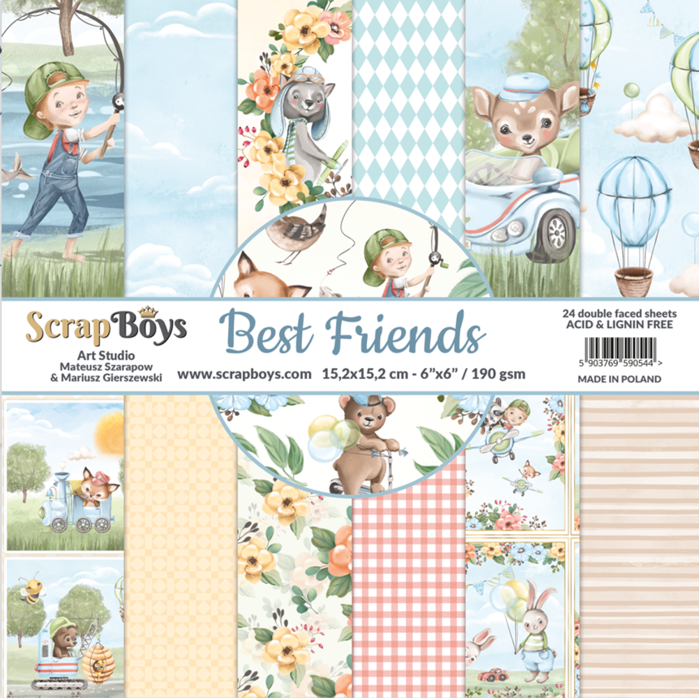 ScrapBoys Best Friends 6x6 Inch Paper Pad (BEFR-09) ScrapBoys Best Friends 6x6 Inch Paper Pad (BEFR-09)