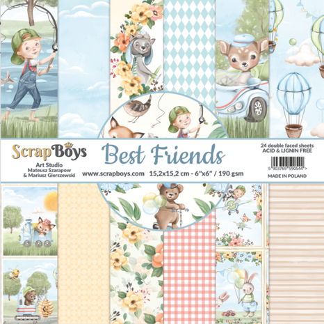 ScrapBoys Best Friends 6x6 Inch Paper Pad (BEFR-09) ScrapBoys Best Friends 6x6 Inch Paper Pad (BEFR-09)