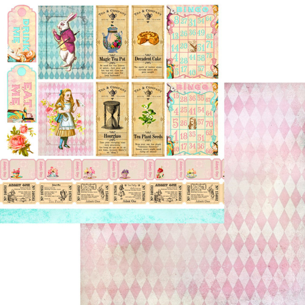 Memory Place Alice's Tea Party 12x12 Inch Paper Pack (MP-60315) Memory Place Alice's Tea Party 12x12 Inch Paper Pack (MP-60315)