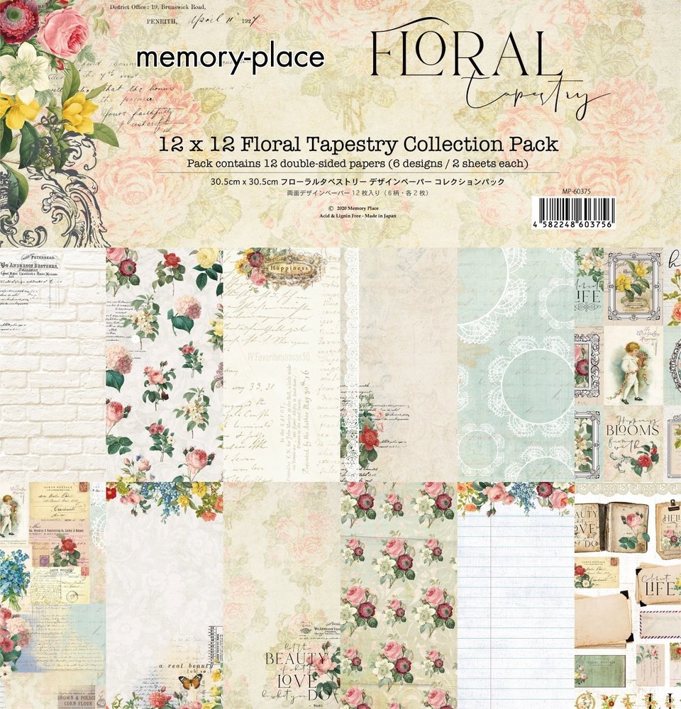 Memory Place Floral Tapestry 12x12 Inch Paper Pack (MP-60375) Memory Place Floral Tapestry 12x12 Inch Paper Pack (MP-60375)