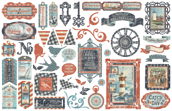 Graphic 45 Catch of the Day Die-Cut Assortment (4502181) Graphic 45 Catch of the Day Die-Cut Assortment (4502181)