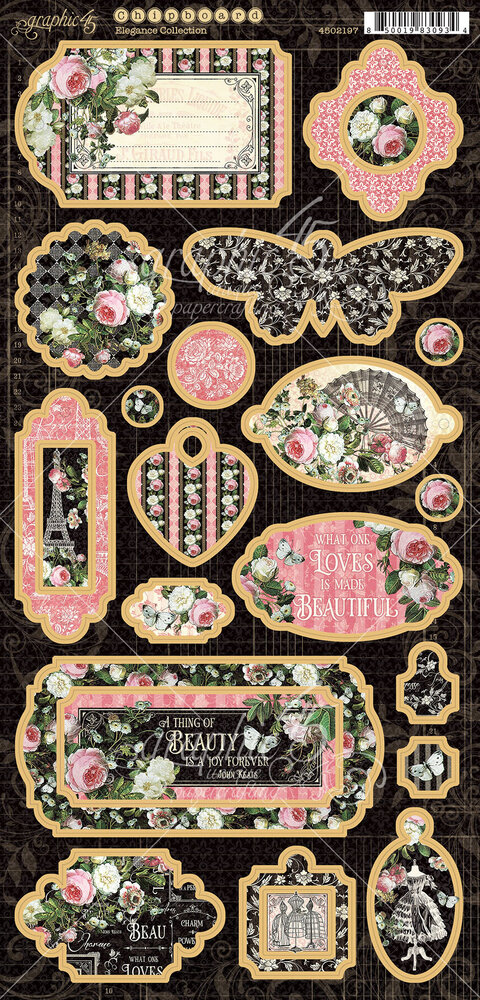 Graphic 45 Elegance Chipboard (4502197) Graphic 45 Elegance Chipboard (4502197)
