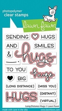 Lawn Fawn Long Distance Hugs Dies (LF2511) Lawn Fawn Long Distance Hugs Dies (LF2511)