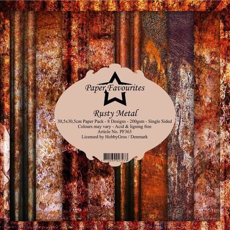 Paper Favourites Rusty Metal 12x12 Inch Paper Pack (PF363)