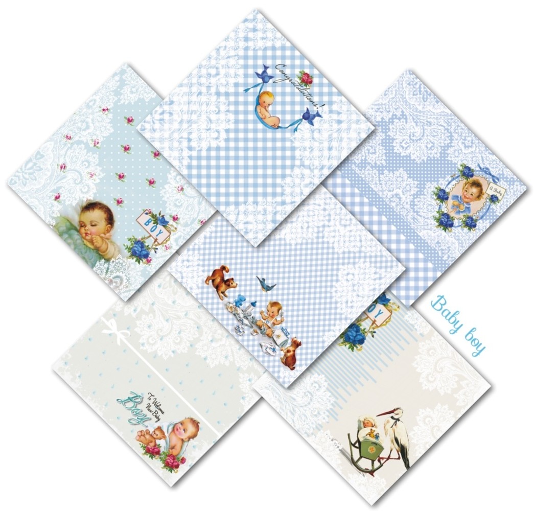 Decorer Baby Boy 8x8 Inch Paper Pack (DECOR-B32-430) Decorer Baby Boy 8x8 Inch Paper Pack (DECOR-B32-430)