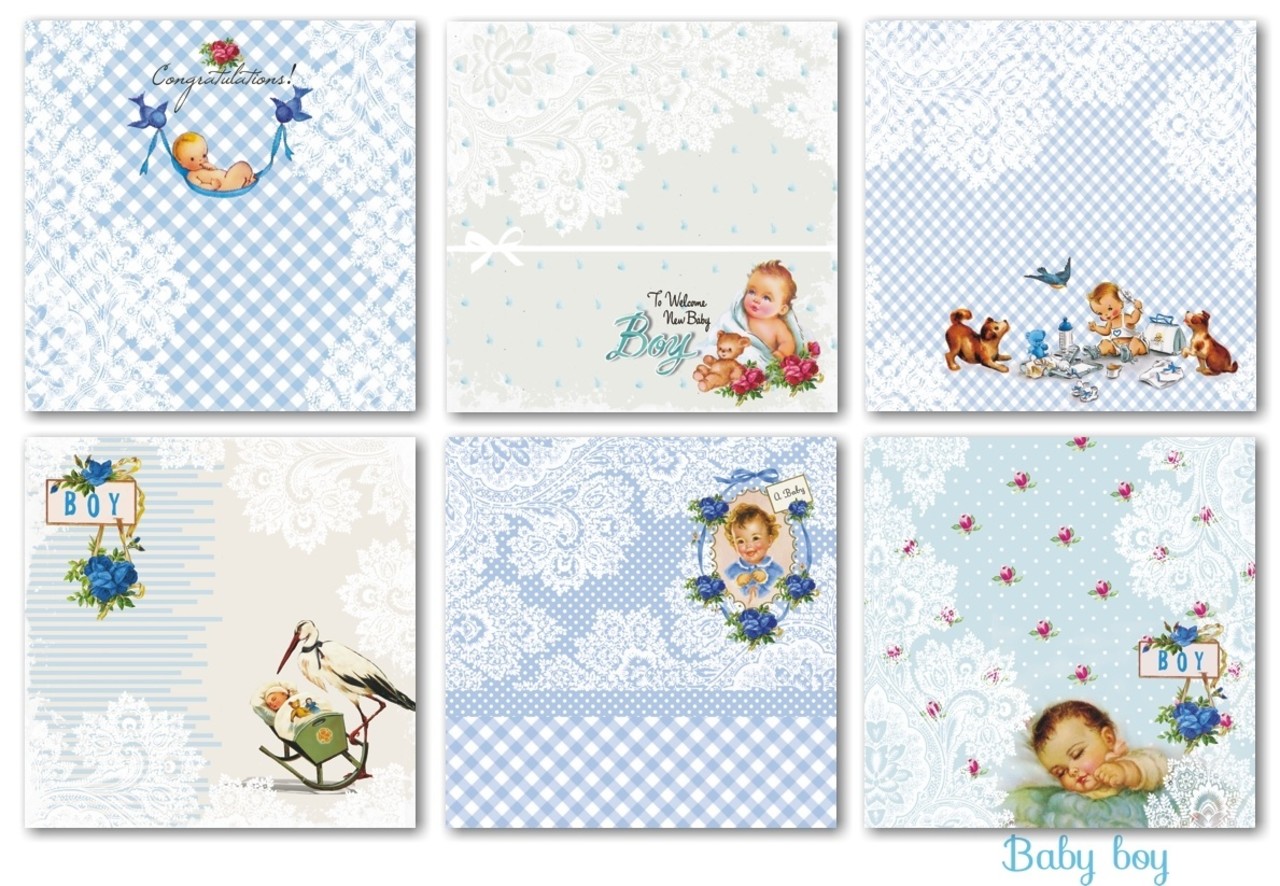 Decorer Baby Boy 8x8 Inch Paper Pack (DECOR-B32-430) Decorer Baby Boy 8x8 Inch Paper Pack (DECOR-B32-430)