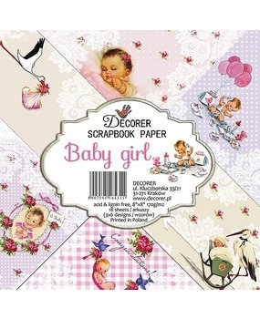 Decorer Baby Girl 8x8 Inch Paper Pack (DECOR-B33-431) Decorer Baby Girl 8x8 Inch Paper Pack (DECOR-B33-431)