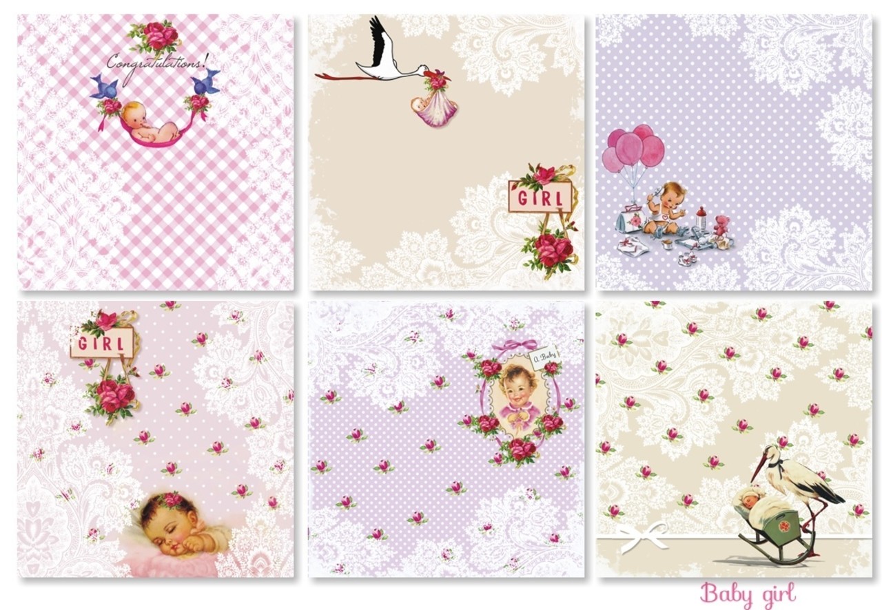 Decorer Baby Girl 8x8 Inch Paper Pack (DECOR-B33-431) Decorer Baby Girl 8x8 Inch Paper Pack (DECOR-B33-431)