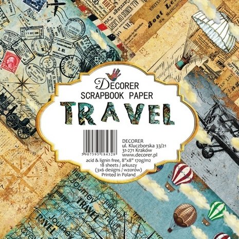 Decorer Travel 8x8 Inch Paper Pack (DECOR-B34-432)
