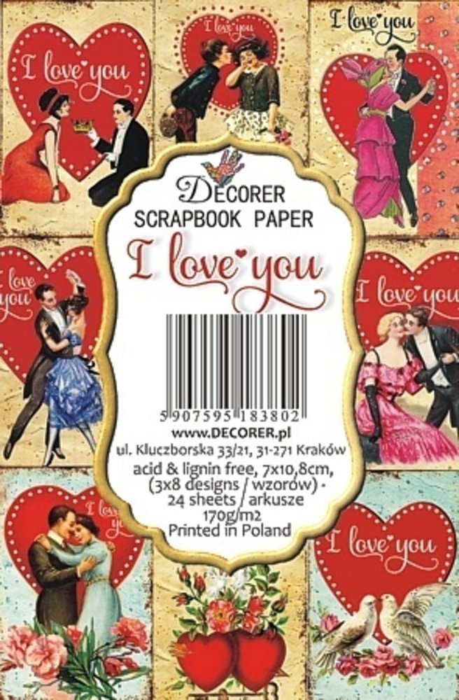 Decorer I Love You Paper Pack (7x10,8cm) (M84) Decorer I Love You Paper Pack (7x10,8cm) (M84)