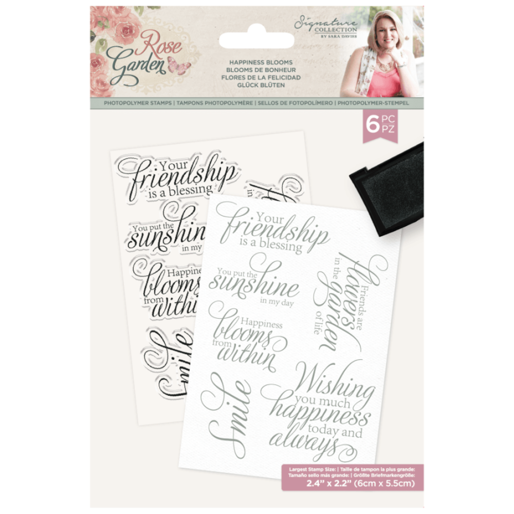 Crafter's Companion Rose Garden Happiness Blooms A6 Clear Stamp (S-RGA-STP-HAPB)