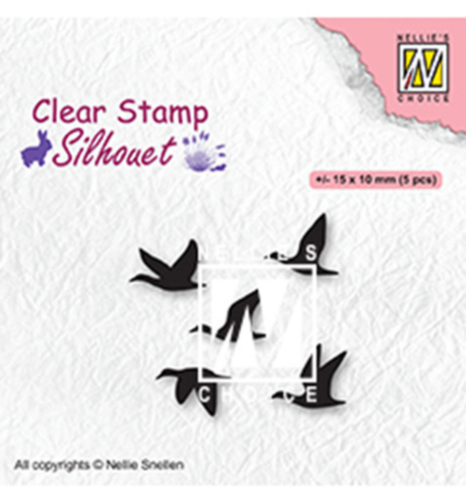 Nellie Snellen Clear Stamp Flying Birds (SIL081) Nellie Snellen Clear Stamp Flying Birds (SIL081)