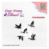 Nellie Snellen Clear Stamp Flying Birds (SIL081)