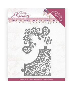 Precious Marieke Pretty Flowers Lace Corner Die (PM10190) Precious Marieke Pretty Flowers Lace Corner Die (PM10190)