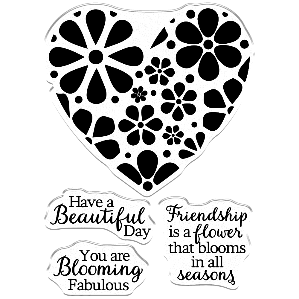 Crafter's Companion Blooming Heart Clear Stamps (CC-STP-BLHEA)