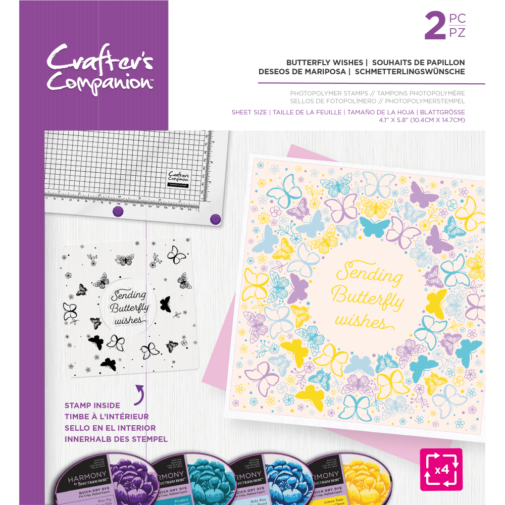 Crafter's Companion Butterfly Wishes Rotating Clear Stamps (CC-STP-BUTWIS) Crafter's Companion Butterfly Wishes Rotating Clear Stamps (CC-STP-BUTWIS)