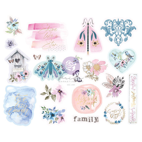 Prima Marketing Inc Watercolor Floral Chipboard Stickers (651459) Prima Marketing Inc Watercolor Floral Chipboard Stickers (651459)