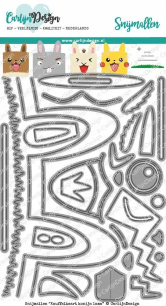 Carlijn Design Snijmal Knuffelkaart Konijn Lama (CDSN-0093) Carlijn Design Snijmal Knuffelkaart Konijn Lama (CDSN-0093)