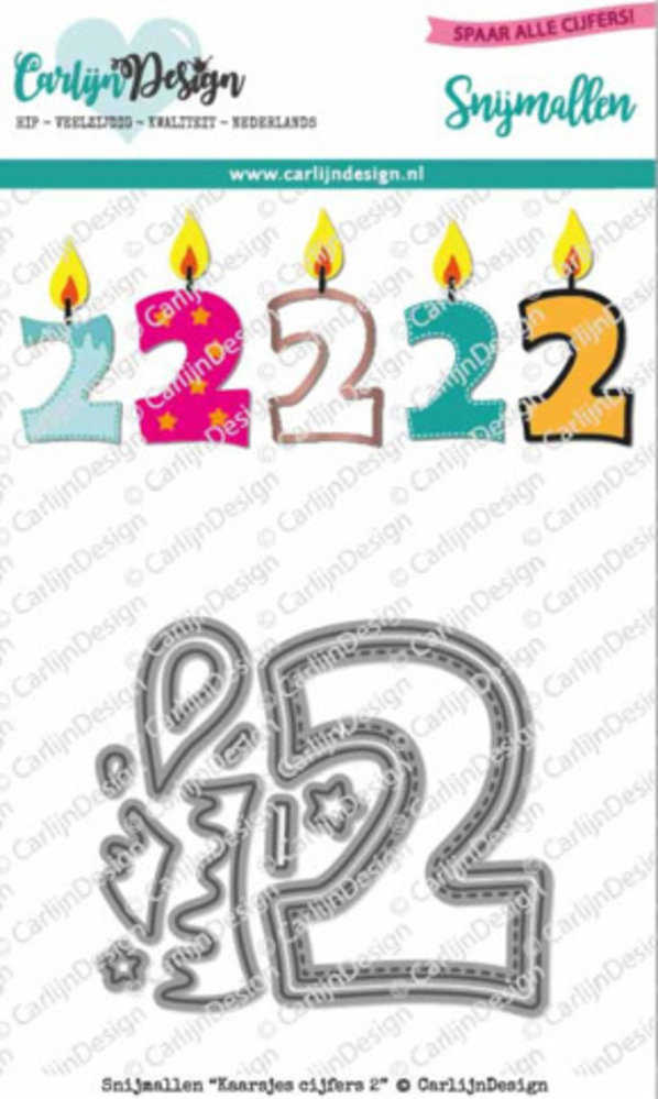 Carlijn Design Snijmal Kaarsjes Cijfers 2 (CDSN-0096)