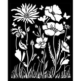 Stamperia Atelier des Arts Thick Stencil 20x25cm Poppy and Flower (KSTD072)